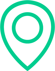 A simple map pin icon with a circle inside a teardrop-shaped outline