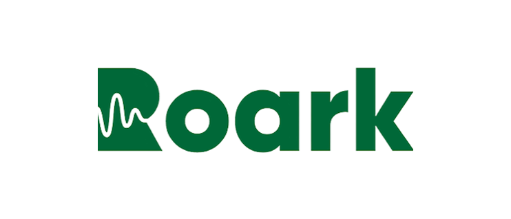 The image features the logo of Roark, with the brand name in green text and a heartbeat line integrated into the letter R.